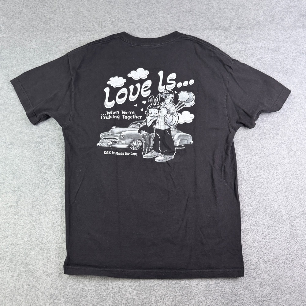 DGK Love Is Cruising Together Lowrider Graphic T-Shirt Black Mens Large